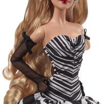 lele barbe pigu.lt - Mattel Kolekcinė Barbie 65-mečio lėlė su šviesiais plaukais ir juodai baltu chalatu, HRM58 - 6 nuotrauka
