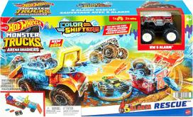 trasos - Mattel Hot Wheels Monster Trucks kovų arena „5 sirenos“, HPN73 - 4 nuotrauka