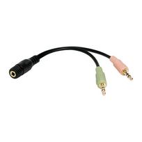 female to female 3.5 mm - Logilink Audio Adapter 3.5 Stereo 4-Pin Female to 2 x 3.5 Stereo Male Black, 0.105 m - 2 nuotrauka