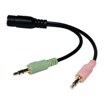 female to female 3.5 mm - Logilink Audio Adapter 3.5 Stereo 4-Pin Female to 2 x 3.5 Stereo Male Black, 0.105 m - 3 nuotrauka