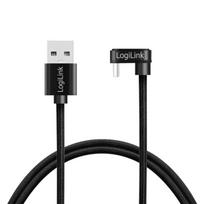type c i usb a - LogiLink USB 2.0 USB-A į USB-C kampinis 2.0m Juodas (Black) / CU0193 - 3 nuotrauka