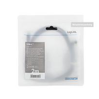 type c i usb a - LogiLink USB 2.0 USB-A į USB-C kampinis 2.0m Juodas (Black) / CU0193 - 7 nuotrauka