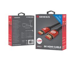 3m hdmi kabelis - Genesis NKA-1993 HDMI - HDMI 3m 8K Raudonas (Red) - 7 nuotrauka