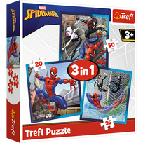 zmogaus voro delione - Trefl Dėlionė 3in1 Spider Friends 34874 - 5 nuotrauka