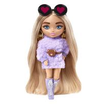 lele barbe pigu.lt - Barbie Extra mini lėlė violetine suknele - 2 nuotrauka