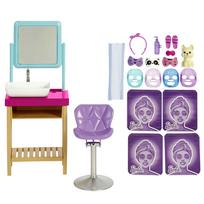 barbes namas su lele - Mattel Barbie Sparkle Mask Day Spa HCM82, 29 cm - 6 nuotrauka