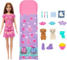 lele barbe pigu.lt - Lėlė su priedais Mattel Barbie Šuniuko pižamų vakarėlio rinkinys HXN01, 29 cm - 8 nuotrauka