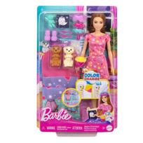 lele barbe pigu.lt - Lėlė su priedais Mattel Barbie Šuniuko pižamų vakarėlio rinkinys HXN01, 29 cm - 10 nuotrauka