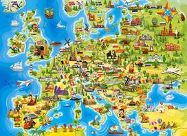 100 euro - Castorland Map of Europe B-111060, 40 cm x 29 cm - 3 nuotrauka