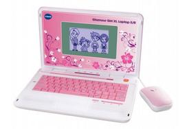 rozinis kompiuterio - VTech Glamour Girl XL žaislinis nešiojamas kompiuteris, balta/rožinė - 3 nuotrauka