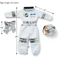 astronauto kostiumas - Melissa & Doug astronautų kostiumas, balta/sidabro (White/Silver) - 4 nuotrauka