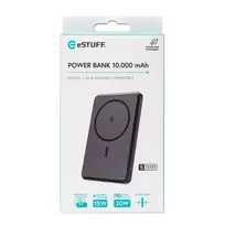 10000mah power bank - eSTUFF ES641101, 10000mAh, PD20W, Magnetic, juodas (black) - 6 nuotrauka