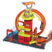 trasos - Mattel Hot Wheels City Super Loop gaisrinės stoties trasa HKX41 - 4 nuotrauka