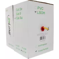 6a ftp 100m - InLine Kabelis instalacyjny S/FTP, PiMF, Cat.6A, halogen free, 500MHz, geltona 100m (76899Y) - 2 nuotrauka