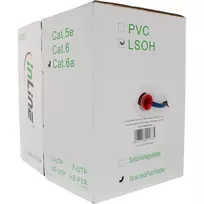 6a ftp 100m - InLine Kabelis instalacyjny S/FTP, PiMF, Cat.6A, halogen free, 500MHz, mėlyna 100m (76899B) - 2 nuotrauka