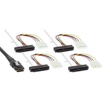 sas - InLine SAS Kabelis Mini SAS SFF-8087 - 4x SAS SFF-8482 + Power, 0.75m (27621) - 3 nuotrauka