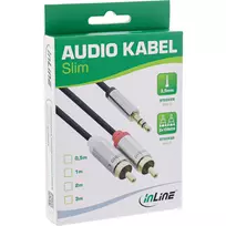 3 5mm rca 2x - Kabelis InLine Jack 3.5mm - RCA (Cinch) x2 0.5m sidabrinė (99244) - 2 nuotrauka