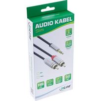 3 5mm rca 2x - Kabelis InLine Jack 3.5mm - RCA (Cinch) x2 0.5m sidabrinė (99244) - 4 nuotrauka