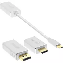 usb c laidas 4k - Adapteris USB InLine InLine Universali Karta Graficzna do laptopa na USB-C - DisplayPort HDMI VGA - 4K - sidabrinė - 4 nuotrauka
