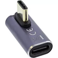 aliuminio kabeliai - InLine USB ® USB4 adapteris, C tipo USB kištukinis/moteris vertikalus dešinės/kairės kampo, aliuminis, pilkas - 3 nuotrauka