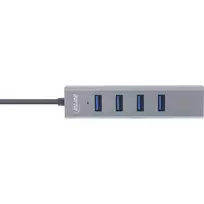 aliuminio kabeliai - HUB USB InLine® USB 3.2 Gen.1 C tipo šakotuvas (4x USB-A 5Gbps), OTG, metalinis korpusas - 3 nuotrauka