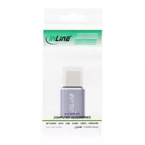 aliuminio kabeliai - InLine USB ® USB4 adapteris, C tipo USB kištukas/moteris, aliuminis, pilkas - 2 nuotrauka