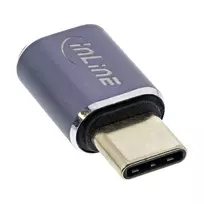 aliuminio kabeliai - InLine USB ® USB4 adapteris, C tipo USB kištukas/moteris, aliuminis, pilkas - 4 nuotrauka