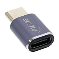 aliuminio kabeliai - InLine USB ® USB4 adapteris, C tipo USB kištukas/moteris, aliuminis, pilkas - 5 nuotrauka