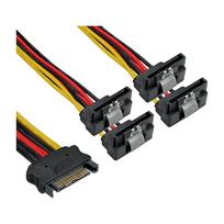 4 kontaktu laidas - InLine SATA 15-pin į 4x SATA male 0.15m Multicolor (Multicolor) - 3 nuotrauka