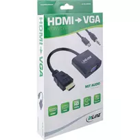 vaizdo keitiklis - InLine HDMI į VGA adapteris su garsu 65003B Juodas (Black) - 2 nuotrauka