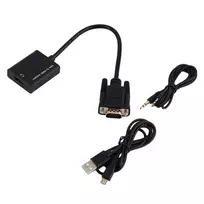 3.5mm male - Adapteris MicroConnect VGA - HDM wirh USB Power and Audio VGA/3.5mm/USB male, HDMI female, juoda - 2 nuotrauka