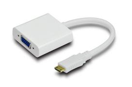 hdmi type c to hdmi - Adapteris MicroConnect Mini HDMI to VGA VGA Male, Mini HDMI female, balta - 2 nuotrauka