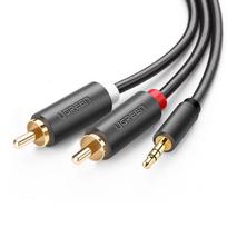 3.5 mm jack - UGREEN AV102 2x RCA cable (Cinch) jack 3.5 mm 5m (black) - 2 nuotrauka
