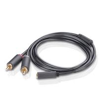 kabelis 3.5mm 2.5mm - Ugreen AV102 2x RCA cable (Cinch) jack 3.5mm 1m Black - 3 nuotrauka