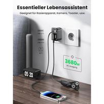 30w usb c gan - Travel adapter EU to UK plug UGREEN CD314 2xUSB-A, 1xUSB-C - 5 nuotrauka