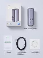 usb c hdmi - Ugreen CM555 Daugiafunkcinė Stacija Dokavimo 12in1 USB-C, pilka (Gray) - 4 nuotrauka