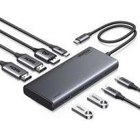 usb c displayport 2.1 - Ugreen USB-C Hub CM639, 2x HDMI, DisplayPort, 2x USB-A, 2x USB-C 3.2 10Gbps, PD 100W, 4K 60Hz - 2 nuotrauka