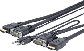 3m hdmi kabelis - Vivolink Pro PROVGAHDMIFLY3 VGA / 3.5 mm / HDMI 3m Juodas (Black) - 2 nuotrauka