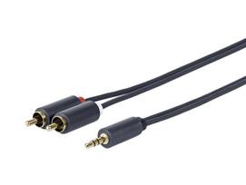 kabelis 3.5mm 2.5mm - Vivolink PROMJRCA7 3.5 mm į 2 x RCA kabelis 2.5 m Juodas (Black) - 2 nuotrauka