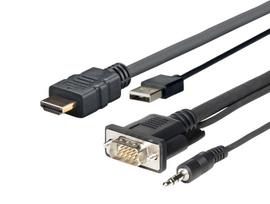 hdmi 1m laidas - Vivolink Pro PROHDMIMVGA1 HDMI / VGA / USB / 3.5mm 1m Juodas (Black) - 2 nuotrauka