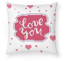 balta mozaika - Deimantinė mozaika Diamond Dotz Love You Mini Pillow DDP2.039, balta/rožinė - 2 nuotrauka