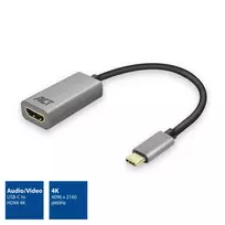 usb c laidas 4k - ACT USB-C to HDMI female adapter, 4K @ 60Hz, kabelio ilgis 0.15m, aliuminio housing ADAPTER USB-C-HDMI 0.15M 4K (AC7010) - 7 nuotrauka