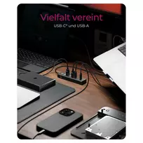 ice - ICY BOX IB-HUB1737-C3 USB šakotuvas, 7 prievadai, USB 3.2 Gen 1, Juodas (Black) - 7 nuotrauka