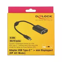 usb adapter usb port - Stotis / replikatorius Delock USB-C - Ekranas Port mini + USB- C Juodas (62990) - 2 nuotrauka