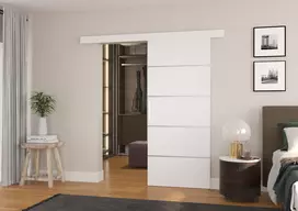 baltos durys - Stumdomos durys ADRK Furniture Tony 96, baltos (White) - 1 nuotrauka