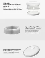 rinkinys - Dulkių siurblio filtrų rinkinys Xiaomi G20 Lite BHR8531GL, Baltas (White) - 2 nuotrauka