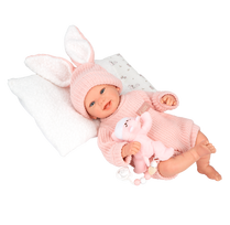 ranku darbo leles - Arias Reborn lėlė Lucia, Rožiniai (Pink) rūbeliai, 45 cm - 5 nuotrauka