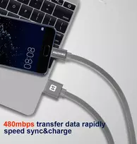 usb type c data cable - Swissten Textile USB To USB Type-C 3.1 Charge Cable 1.2m Silver - 2 nuotrauka