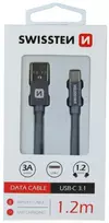 usb type c data cable - Swissten Textile USB To USB Type-C 3.1 Charge Cable 1.2m Grey - 2 nuotrauka