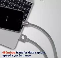 lightning to usb a cable - Swissten Textile USB To Apple Lighting Fast Charge Cable 2m Gold - 3 nuotrauka